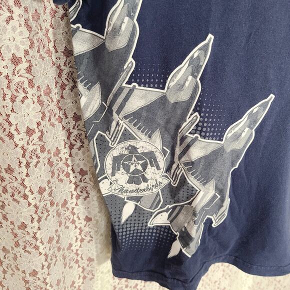 Gildan Blue Thunderbirds US Airforce jet graphic logo t-shirt size large - Picture 6 of 8